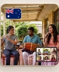 Australia students learning Indian classical music online