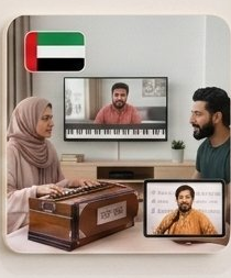 UAE students learning Carnatic and Hindustani music online